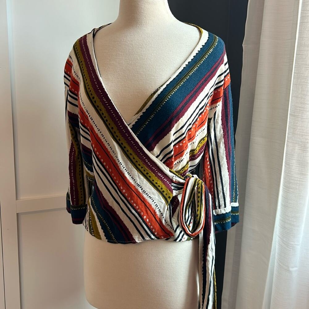 Stradivarius Print Wrap Top